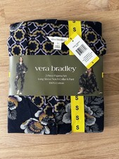 Vera Bradley 2 Piece Floral Long Sleeve Pant Pajama Navy Size S NEW