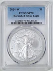 2024-W 1oz Burnished Silver American Eagle SP70 PCGS 50680634
