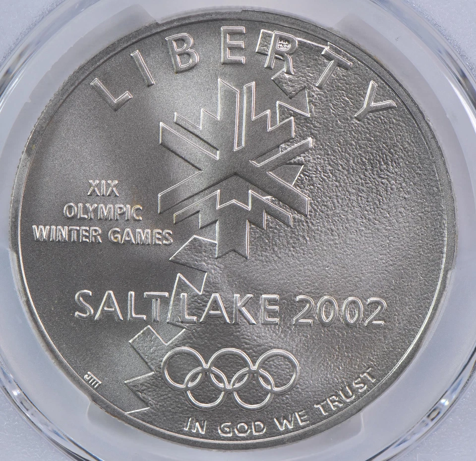2002-P Olympics Salt Lake City Commemorative Dollar MS70 PCGS Blue Label *3668 - Image 3 of 4