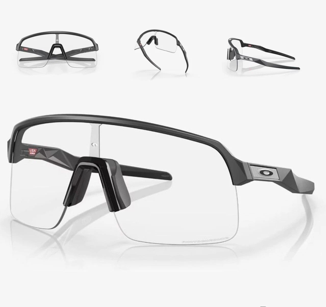 OAKLEY Sutro Lite lenti fotocromatiche iridio trasparenti a nere montatura carbonio opaco