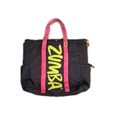 Zumba Large Tote Gym Bag with Bottle Holders Drawstring DISCOLORATIONS on Straps