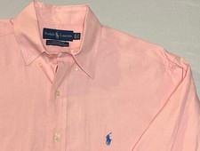 Ralph Lauren Yarmouth Pink Button Down 100 Cotton Pinpoint Oxford 15 1/2 32/33