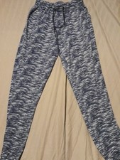 Sheila Rose Casual Sleepwear Pants Drawstrings Blue And White Sz L Womens
