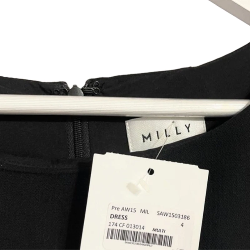 Vestido MILLY Negro Multicolor-Couture Tweed Flecos. Talla 4, Nuevo con etiquetas Foto 4 de 4