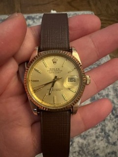 Rolex Datejust 16018 18K Gold Champagne Sunburst Dial
