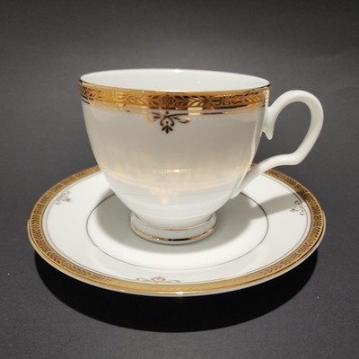 Replacement Contemporary Fine China by Noritake Buckingham Gold 4346  Cup&Saucer