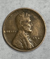 Very Rare 1940 Lincoln Wheat Penny No Mint Mark Letter Errors One Cent Wheat