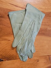 Vintage Light Green Women's Leather Gloves, small