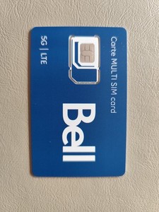 Bell 5G/LTE Multi Sim Card - Nano Micro Regular 3 in 1