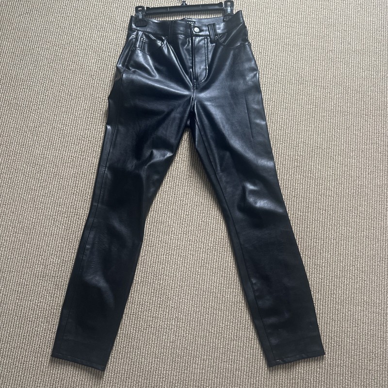 Veronica Beard Faux Leather Jeans Black 26