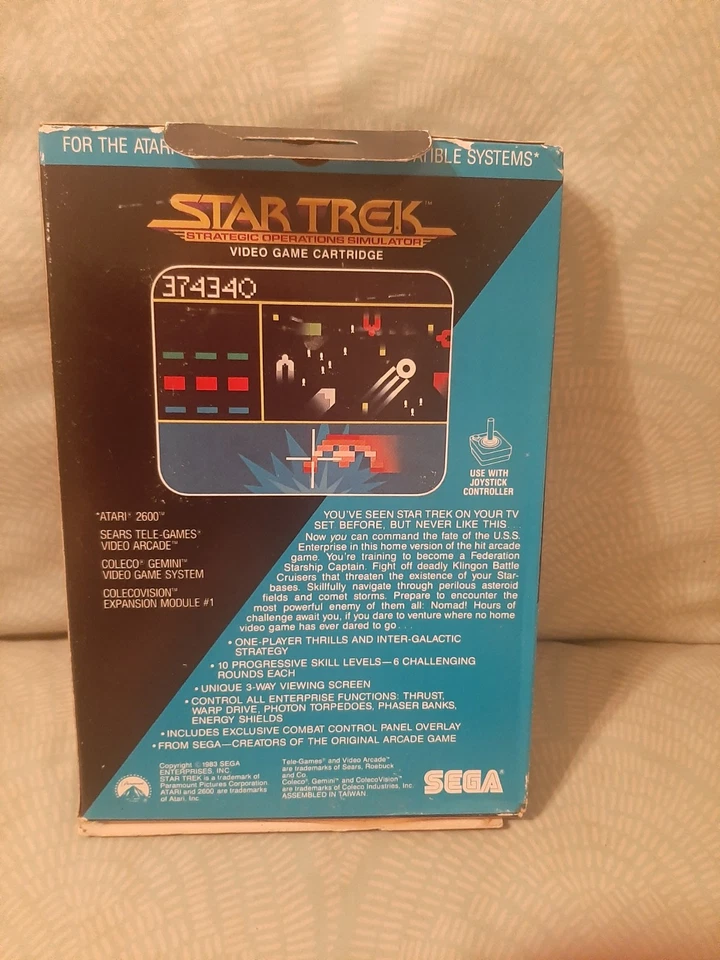 NIB, NEW/SEALED Atari 2600 STAR TREK: STRATEGIC OPERATIONS SIMULATOR! - Image 2 of 4