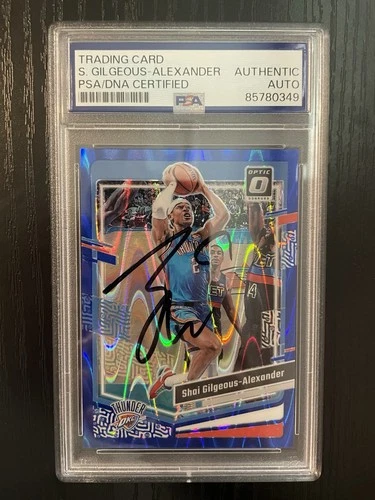 2023-24 Optic Shai Gilgeous-Alexander Signed Blue Seismic Autograph /249 PSA DNA