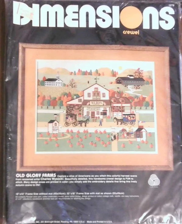 Old Glory Farms CREWEL kit Dimensions 1278 embroidery pumpkins - Image 2 of 3