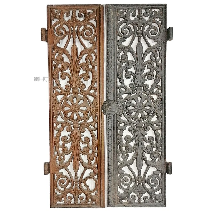 Porte de Four Fer Cheminée Antique Art Nouveau Vieux Floral 32.5x58cm - Photo 1/1