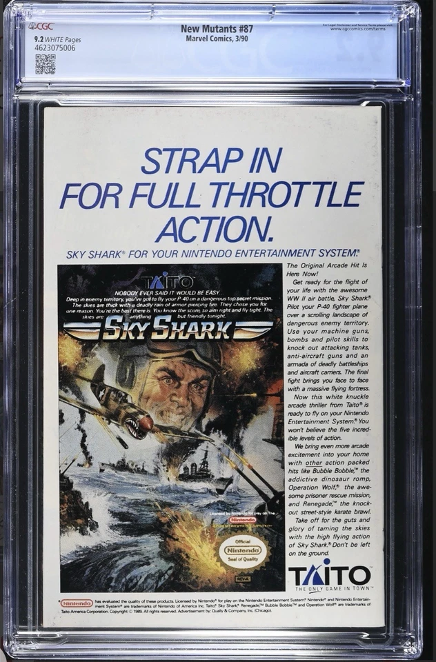 New Mutants #87 (First Cable) CGC 9.2 White Pages - Image 2 of 2