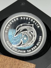 Discover Australia 2009 Dolphin The Dreaming $1  1Oz Pure SILVER Coin COA UNC