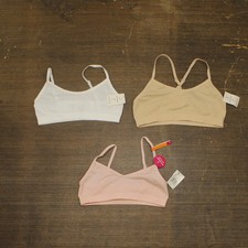 Maidenform Girls 3-Pk. Seamless Crop Bras M4378 Beige Khaki Multi M