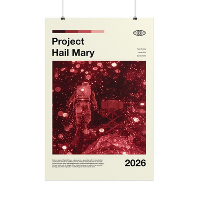 Project Hail Mary Movie Poster, Minimalist Cinematic Wall Art, Sci
