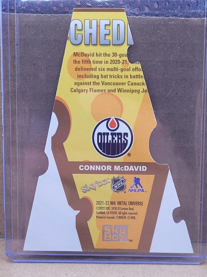 2021-22 Skybox Metal Universe Connor McDavid The Cheddar #TC-1 - Image 2 of 2