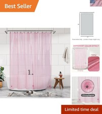 Clear Pink Shower Curtain Liner 72" Waterproof PEVA with Grommets