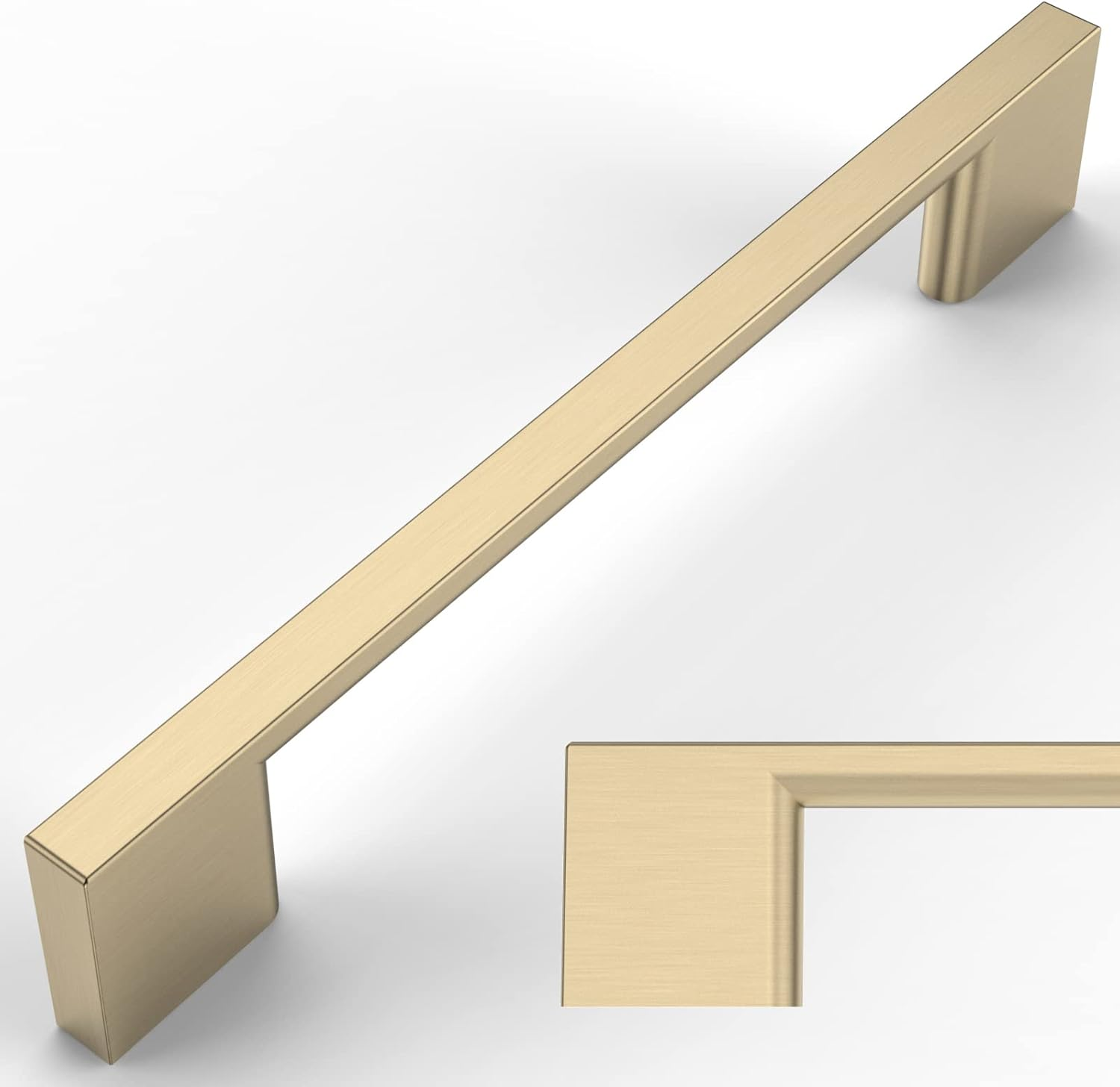 10 Pack Brushed Brass Cabinet Pulls 5 Inch(128Mm) Hole Centers Kitchen Cabinet H