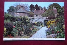 VINTAGE POSTCARD,  SOMERSET,   DUNSTER   Walled Priory Garden  and  Dovecote