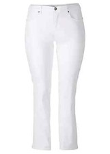 Sheego Plus Size 22 White Twill Stretch 5 Pocket Straight Leg TROUSERS JEANS