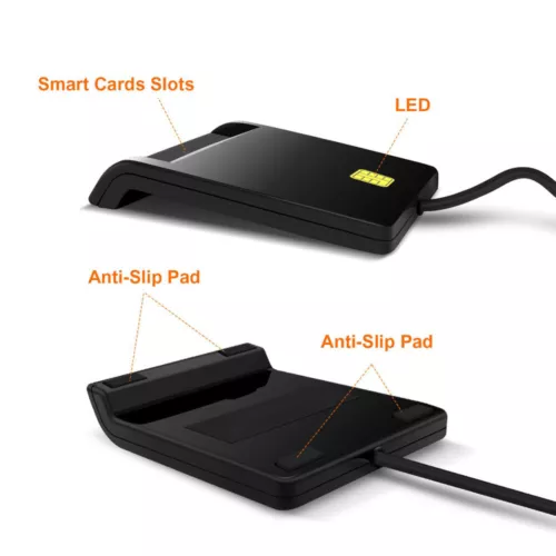 USB Chipkartenleser Kartenleser Personalausweis Lesegerät Smart Card Reader - Bild 16 von 21
