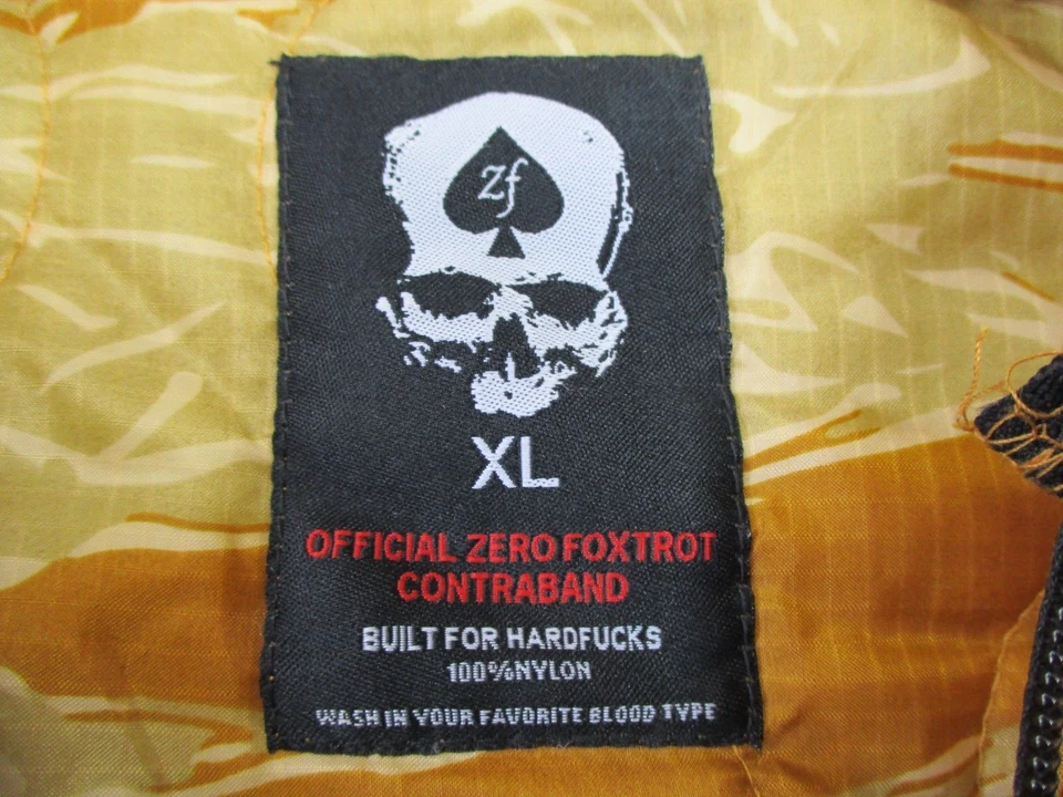 Chaqueta Oficial Zero Foxtrot Contraband Para Hombres XL Naranja Tigre Camuflada Acolchada Puffer Foto 4 de 4