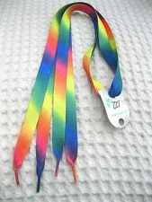 38" Premium Rainbow Diagonal Stripes Gay Pride Rockabilly Punk Shoelaces-New!