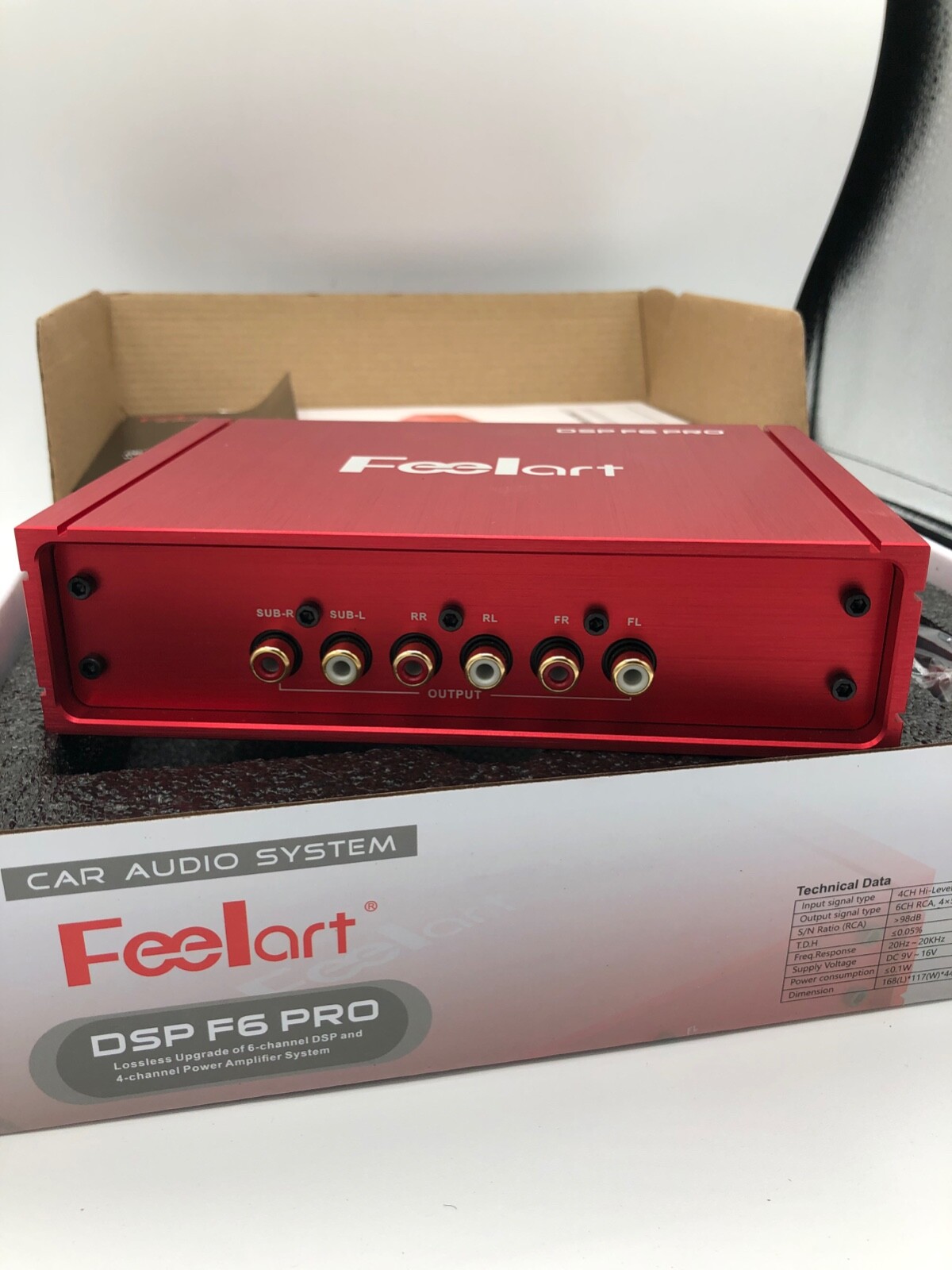 Feelart DSP F6 Pro, 6Channel DSP with 4Channel Amplifier Car Audio