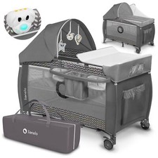 Set combinato lettino da viaggio 4 in 1 letto con box fasciatoio dalla nascit...