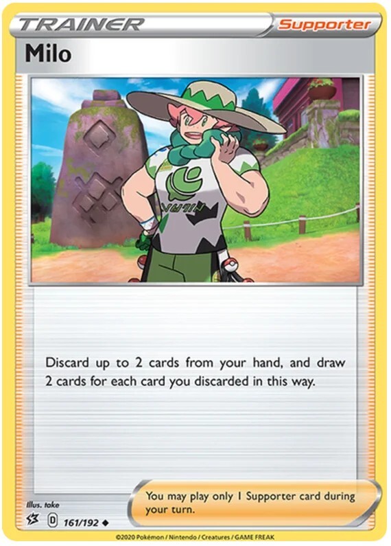 Milo Pokemon TCG Trainer Card 161/192