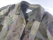 Coldwater Creek Womens Polyester Blend Floral Button Down Blazer Jacket SZ Large