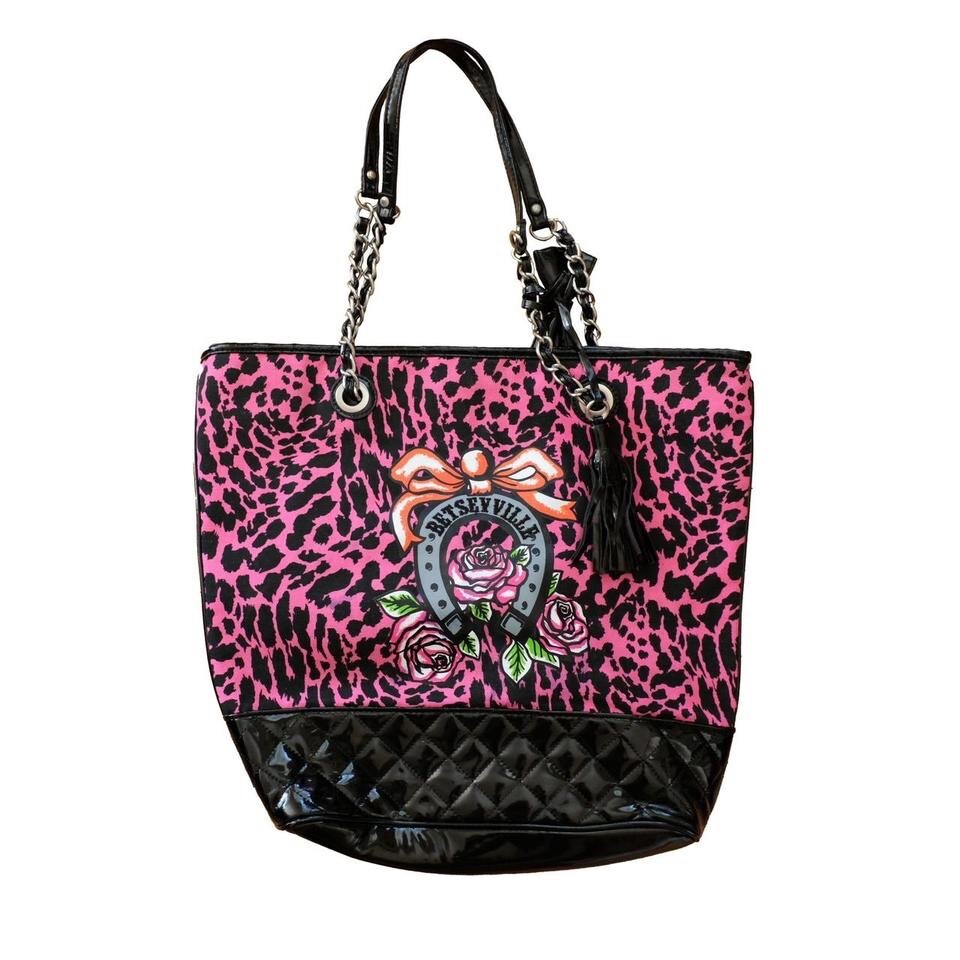Betsey Johnson Bag Y2K Betseyville Romantic Summer Black and Pink