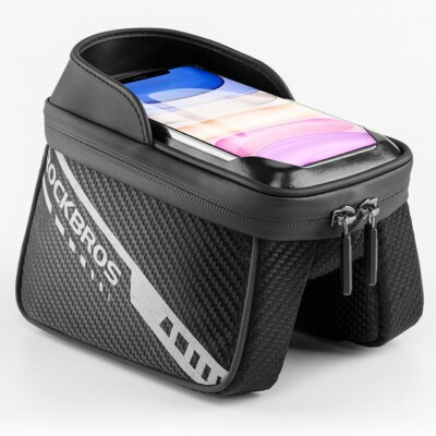 ROCKBROS Cycling Front Bag Bike Top Tube Bag Double Zipper Storage Bicycle Bag