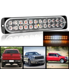 Car Truck 24 LED Strobe Light Flash Emergency Beacon White Amber Lamp 12V 24V AU