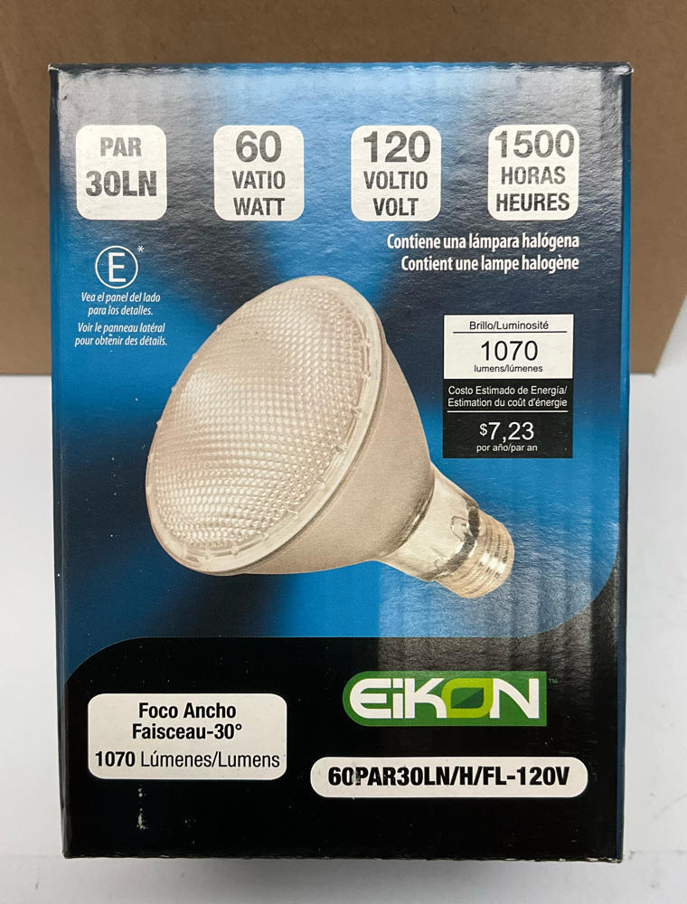 Eiko 60PAR30LN/H/FL-120V Case of 6 Long Neck Flood Lamps Bulbs