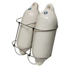 9-1/2'' Folding Double Fender Holder Inflatable Boat Fender Rack Stainless Steel