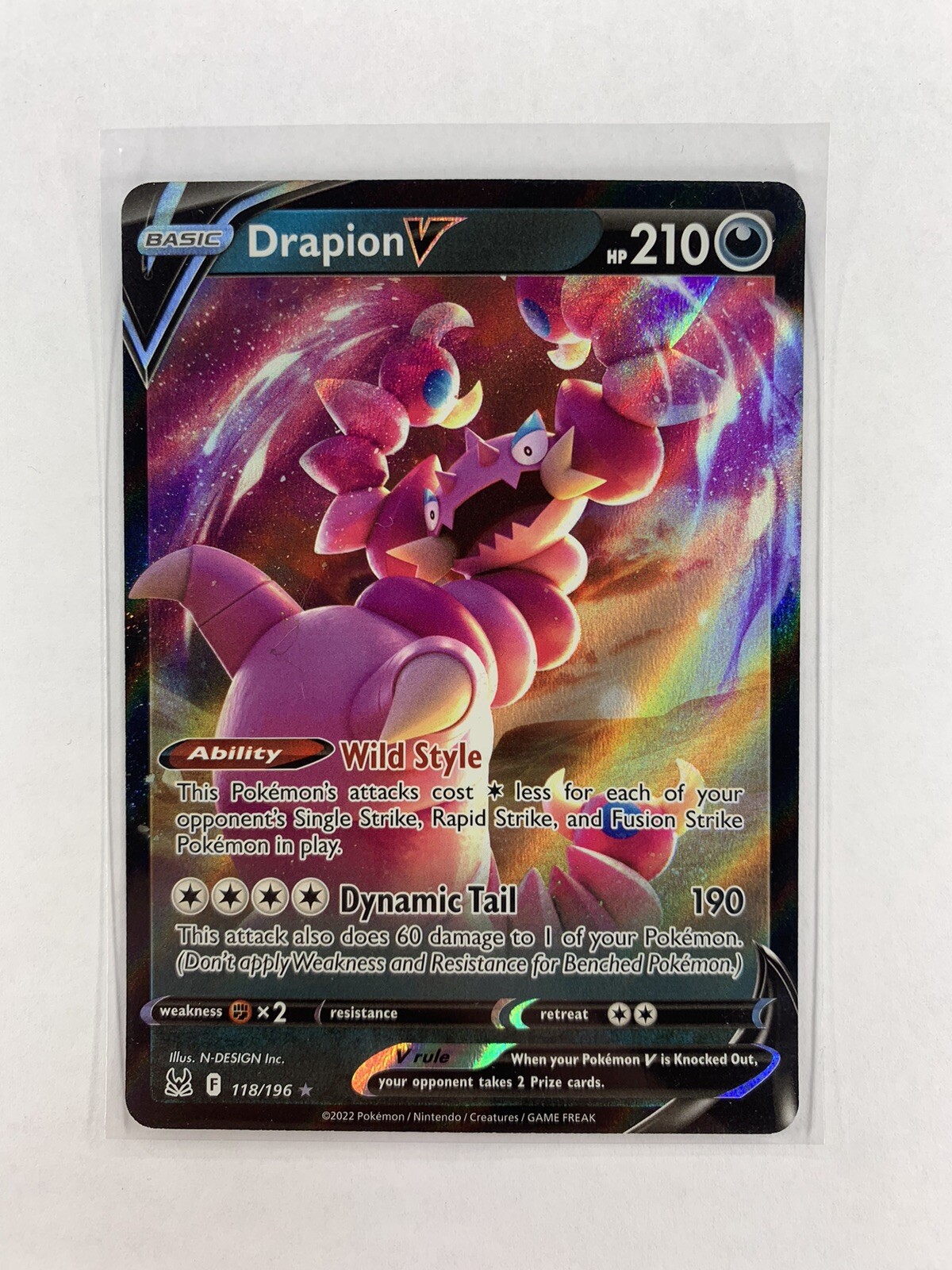 Drapion V 118/196 Ultra Rare Lost Origin - Pokemon TCG - Pack Fresh Near Mint NM