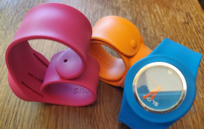 3 SlapWatch Rare Color Orange Blue Violet Silicone Need Battery