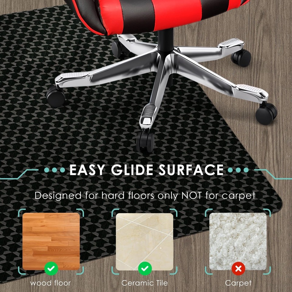 Vicwe Office Chair Mat for Hardwood Floor, 63" x 51" Large Office Chair