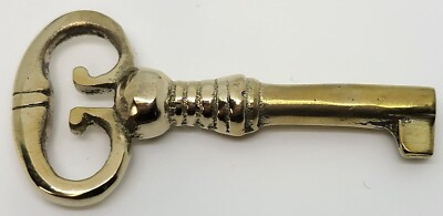 Small Antique Style Skeleton Key – Solid Polished Brass, Decorative For Chests, Cabinets, Jewelry