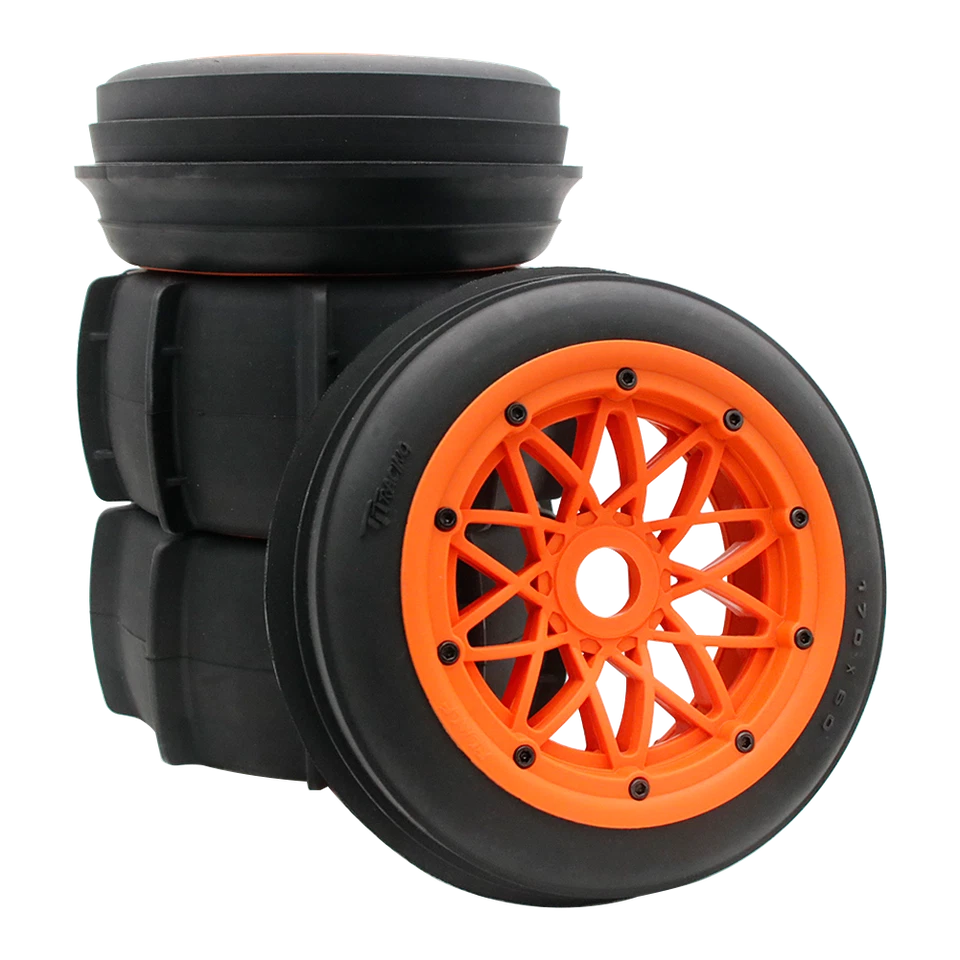 Desert Sand Front Rear Wheel Tires w/ Nylon Rims For RC 1/5 HPI Rovan Baja 5B SS - Image 3 of 4