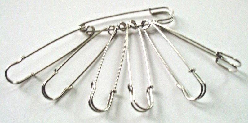 3" Extra Large Safety Pins Sewing Shop Hobbies Display Keys Fabric 7 Pieces  New
