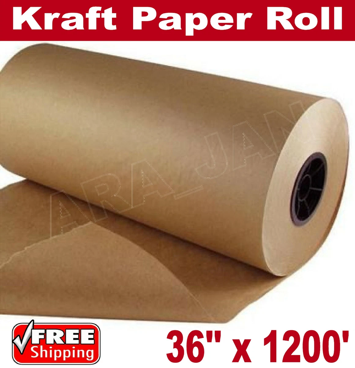 12 x 1200' Brown Kraft Paper Roll 30lb Shipping Wrapping Cushioning Void  Fill