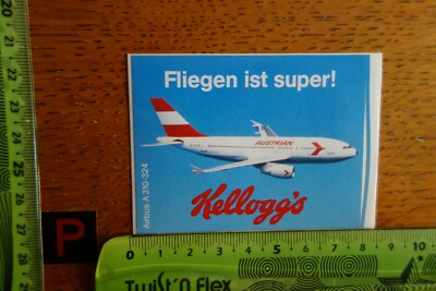 Alter Aufkleber Sammelaufkleber KELLOGG'S Fliegen Flugzeug Airbus A 310-324