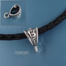 Large Antiqued Sterling Silver Pendant Bail C...