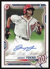 2021 Bowman #PAPR-JY Jeremy Ydens Prospect Autographs AU,1st