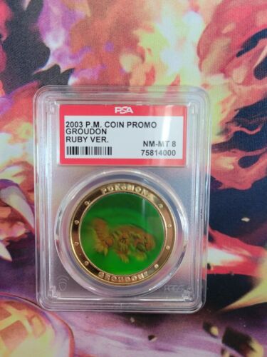 Pokemon Groudon 2003 Ruby Version Preorder Game Boy Graded Coin PSA 8 - Picture 1 of 2